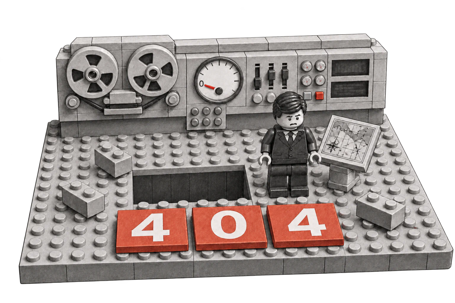 Quiet negative space — LEGO 404
