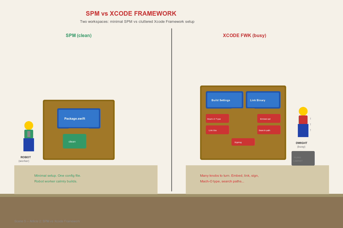 Scene 5 – SPM vs Xcode Framework